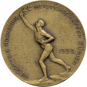 Schweiz - Zürich - Bronzemedaille 1922 - Schweizerische Hochschulmeisterschaften - Switzerland, Swiss Shooting Medal