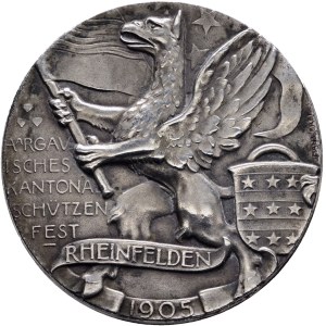 Schweiz - Aargau - Silbermedaille 1905 - Rheinfelden, Aargauisches Kantonalschützenfest - Switzerland, Swiss Shooting Medal