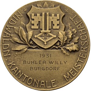 Schweiz - Nidwalden - Bronzemedaille 1931 - Nidwaldner kantonale Meisterschaft - Switzerland, Swiss Shooting Medal