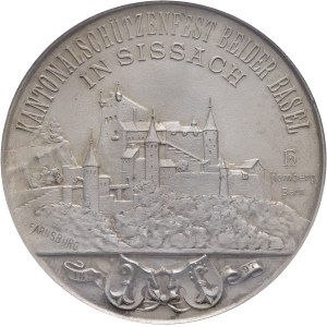 Schweiz - Basel - Silbermedaille 1897 - Sissach, Kantonalschützenfest beider Basel - NGC MS 64 - Switzerland, Swiss Shooting Medal