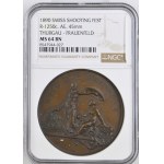 Schweiz - Thurgau - Kupfermedaille 1890 - Frauenfeld, Eidgenössisches Schützenfest - NGC MS 64 BN - Switzerland, Swiss Shooting Medal