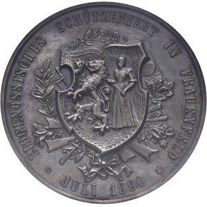 Schweiz - Thurgau - Silbermedaille 1890 - Frauenfeld, Eidgenössisches Schützenfest - NGC MS 63 - Switzerland, Swiss Shooting Medal