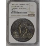 Schweiz - Thurgau - Silbermedaille 1890 - Frauenfeld, Eidgenössisches Schützenfest - NGC MS 63 - Switzerland, Swiss Shooting Medal