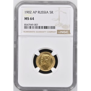 Russland / Russisches Kaiserreich - 5 Rubel 1902 AP - Russia, 5 Roubles - NGC MS 64