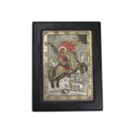 Icon of St. George fighting the dragon, Greece, pr. 950 silver.