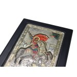 Icon of St. George fighting the dragon, Greece, pr. 950 silver.