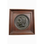 Portrait plaque, patinated bronze, signed "E. Vichot," France (?), ca. 1900.