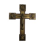 Beautiful cross decorated with copper, Jesus in bronze.