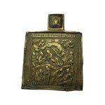 Russia, Nativity of Christ - traveling icon, brass/bronze, 19th century.