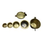 Antique brass bucket weight with eagle punches - 19th century