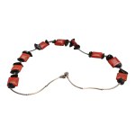 Coral necklace with black spacers Silver 0.925