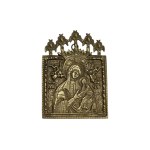 Travel icon - Mother of God with Child, bronze casting