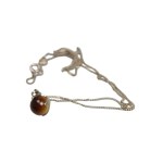 Brown stone ball necklace Silver - 835