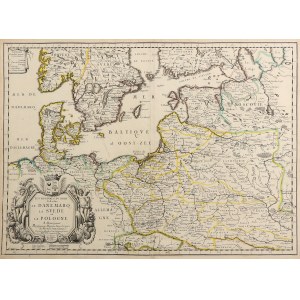 POLAND, LITHUANIA, SWEDEN. Map of Polish lands, includes Denmark, part of Sweden and Norway; compiled by. P. D...