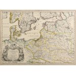 POLAND, LITHUANIA, SWEDEN. Map of Polish lands, includes Denmark, part of Sweden and Norway; compiled by. P. D...