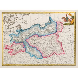 KSIĘSTWO WARSZAWSKIE. Mapa Księstwa Warszawskiego i Królestwa Prus; oprac. P. Lapie, ryt. Chamoui…
