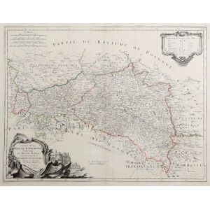 KRAKÓW, MAŁOPOLSKA, RED RUSSIA, HUNGARY. A map of southern Polish lands with Krakow, as well as Ruthenia....