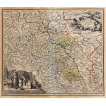 SLĄSK. Map of Silesia; engraved and published by C. Weigel, Nuremberg, ca. 1720; in lower left corner an allegorical scene....