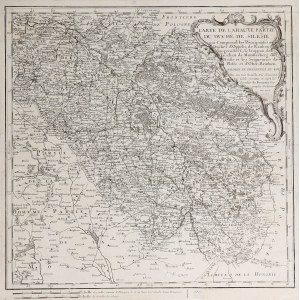 SLĄSK. Map of Silesia; derived from J. de Beaurain [1757]; copper b.-b., st. bdb.; sheet dimensions 418x4....