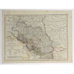 ŚLĄSK, CIESZYN, KRAKÓW. Mapa Śląska z Księstwem Cieszyńskim i Wolnym Miastem Krakowem; wyd. T. Mo…
