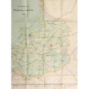 EAST PRUSSIA, PRUSSIA, GUSIEW (GĄBIN). Postal map of East Prussia; Berliner Lithogr. Inst...