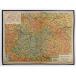 WĘGRY, RUMUNIA. Mapa fizyczna krajów karpackich po traktacie w Trianon w 1920 r.; oprac. B. Gusta…