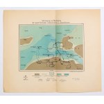 UPPER SILESIA. Map of the distribution of Triassic limestone in Upper Silesia; printing by L. Kraatz, taken from:...