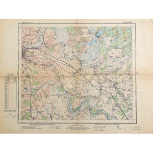 GRODNO (Belarus). Topographic map of the Grodno area; Military Geographic Institute, Warsaw 192…