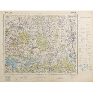 KROTOSZYN. Topographic map of the areas around Krotoszyn, Sulmierzyce, Odolanów, and Ostrów Wielkopolski;…