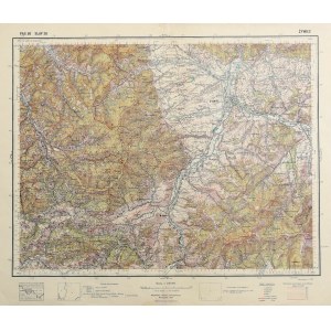 ŻYWIEC. Topographical map of the Żywiec area; Military Geographical Institute, Warsaw 1934; PAS 50 SŁ....
