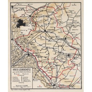 GŁUBCZYCE, PLEBISCITE IN UPPER SILESIA, SILESIAN UPRISINGS. Map of Glubczyce district with the designation...