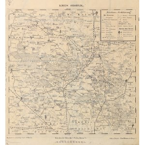 OBORNIKI. map of the oborniki district; published by F. Ebbecke, Leszno, lit. and printed by. P. Baron, ca. 1900; li...