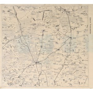 OSTRZESZÓW. map of Ostrzeszow county; lith. and printed. P. Baron, ca. 1900; unsigned; lith. cz.-b....