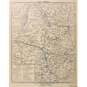 ŚREM. Map of the Śrem district; published by F. Ebbecke, Leszno, lit. and printed by. P. Baron, ca. 1900; lith. cz....