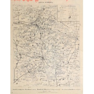 ŚRODA WIELKOPOLSKA. Map of Środa County; edited by F. Ebbecke, Leszno, lit. and printed by. P. Baron, ca. ...