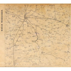 WRZEŚNIA. Mapa hrabství Wrzesnia; lit. a tisk. P. Baron, asi 1890; nesignováno; lit. cz.-b., st.....