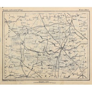 LUBIN. Map of the district of Lubin; printed. and ed. by P. Baron and A. Hilscher, Legnica, ca. 1890; annotations ...