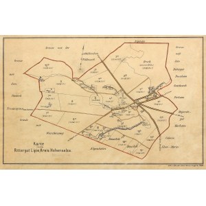LIPIE (pow. inowrocławski). Plan posiadłości w Lipiu; lit. i druk. P. Baron, Legnica, ok. 1880; l…