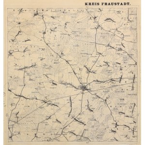 WSCHOWA. Map of the district of Wschowa; print. and ed. by P. Baron and A. Hilscher, Legnica, ca. 1890; nonsy...