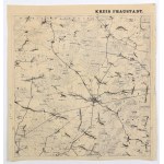 WSCHOWA. Map of the district of Wschowa; print. and ed. by P. Baron and A. Hilscher, Legnica, ca. 1890; nonsy...