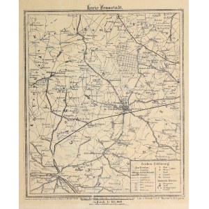 WSCHOWA. Map of the district of Wschowa; compiled by. P. Baron and A. Hilscher, lit. and print. P. Baron, Legnica ...