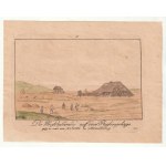 KARKONOSZE. Chalet Luční bouda; disegno e ing. F.A. Tittel, Kowary, ca. 1828; colore acqua, st. ...