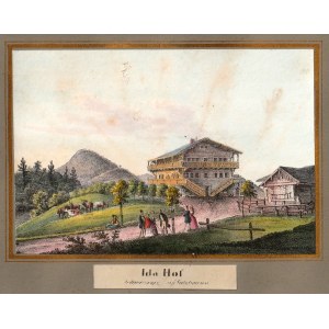 SZCZAWNO-ZDRÓJ, GRAZ (Austria). Il maniero di Ida (l'attuale hotel Dworzysko); disegno di E.W. Knippel (1811-19...