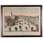 WROCŁAW. South part of Market Square with City Hall; drawn by F.B. Werner, published by G.B. Probst, ca. 1760; bottom ...