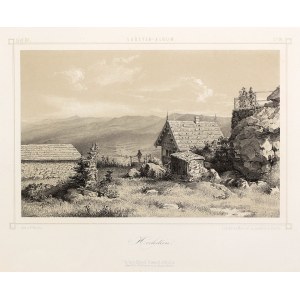 HIGH STONE. Shelter on High Stone; drawing by F. Koska, Lithographische Anstalt v. Mercier ....