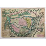 GDANSK. plan of Danzig; issued by M. Seutter, ca. 1735; in the lower part originally a panorama of the city - tut...