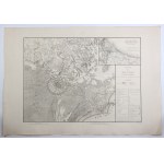 GDAŃSK. city plan with a map of the area during the siege of Danzig in 1813; eng. Dandeleux; side...