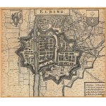 ELBLĄG. City plan; taken from: A. Cellarius, Regni Poloniae Magnique Ducatus Lituaniae [...], Ams...