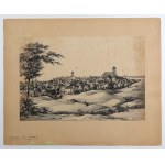 KORNIEWO (ros. Корнево, pol. Cynty). Panorama Korniewa; anonim, ok. 1840; lit. cz.-b., st. db., z…