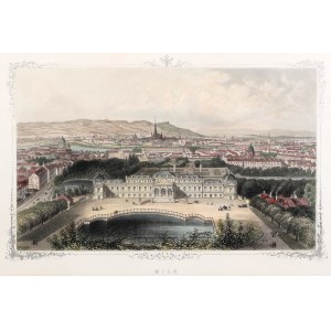 WIEDEŃ. Widok miasta z lotu ptaka - na pierwszym planie Belweder; A.H. Payne, A. Weibezahl, W. Fr…